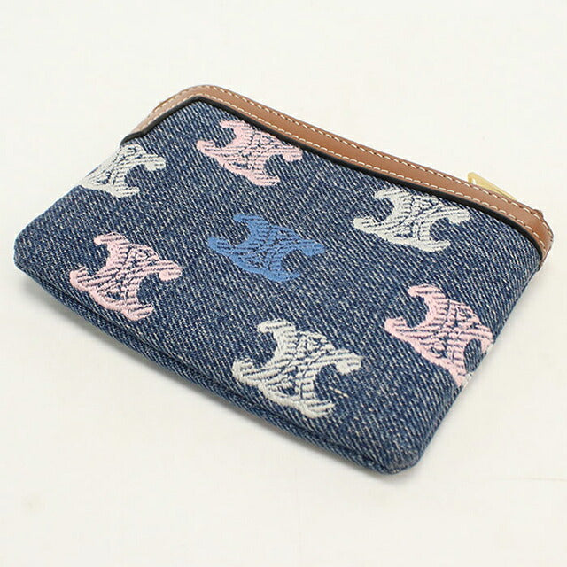 Used Celine Coin Purse Unisex Brand CELINE Triomphe Coin Purse 10C662GR9.14ML Blue USDCE114876011