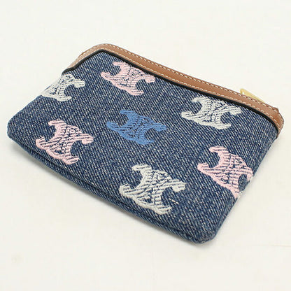 Used Celine Coin Purse Unisex Brand CELINE Triomphe Coin Purse 10C662GR9.14ML Blue USDCE114876011