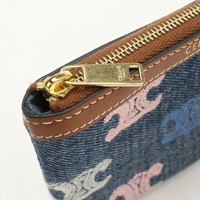 Used Celine Coin Purse Unisex Brand CELINE Triomphe Coin Purse 10C662GR9.14ML Blue USDCE114876011