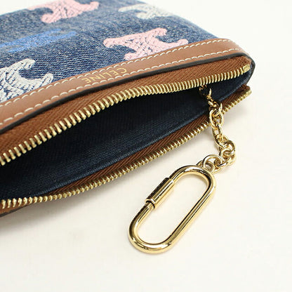 Used Celine Coin Purse Unisex Brand CELINE Triomphe Coin Purse 10C662GR9.14ML Blue USDCE114876011