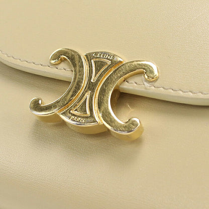 中古 セリーヌ 三つ折り財布 三折財布 レディース ブランド CELINE トリオンフ スモール フラップウォレット 10D783DPV ベージュ USDCE115119011