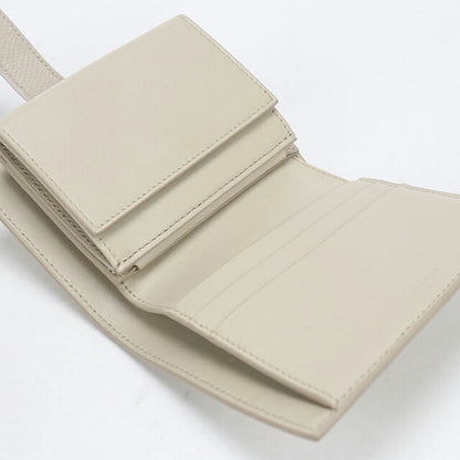 中古 セリーヌ 二つ折り財布 二折財布 レディース ブランド CELINE スモール ストラップウォレット ベージュ USDCE115135011