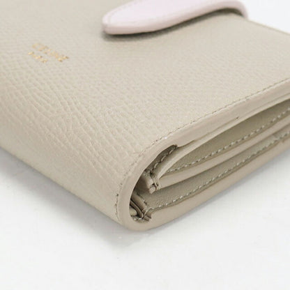 中古 セリーヌ 二つ折り財布 二折財布 レディース ブランド CELINE スモール ストラップウォレット ベージュ USDCE115135011
