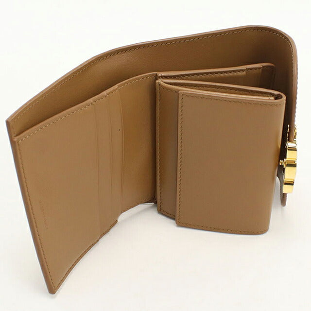 中古 セリーヌ 三つ折り財布 三折財布 レディース ブランド CELINE トリオンフ スモール フラップウォレット 10D783DPV ブラウン USDCE115223011