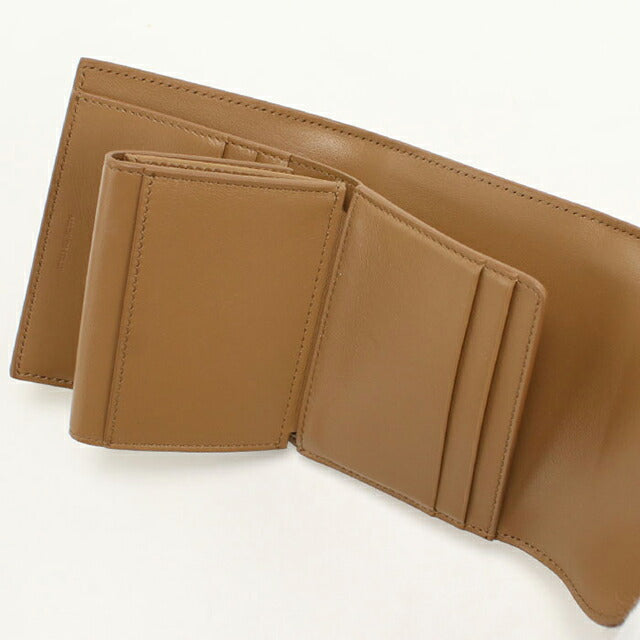 中古 セリーヌ 三つ折り財布 三折財布 レディース ブランド CELINE トリオンフ スモール フラップウォレット 10D783DPV ブラウン USDCE115223011