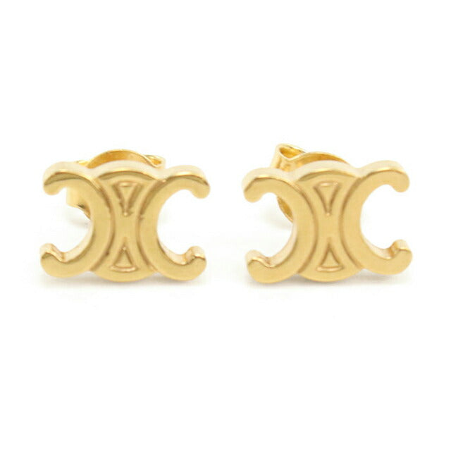 中古 セリーヌ ピアス レディース ブランド CELINE トリオンフ スタッズ 461CY6BRA.35OR ゴールド アクセサリー USDCE115231011