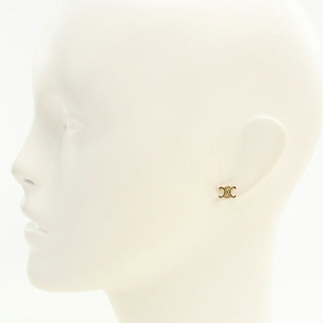 中古 セリーヌ ピアス レディース ブランド CELINE トリオンフ スタッズ 461CY6BRA.35OR ゴールド アクセサリー USDCE115231011