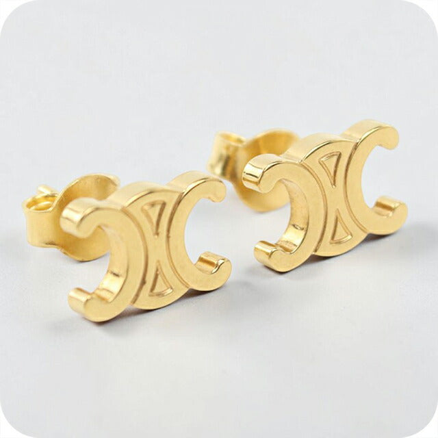 中古 セリーヌ ピアス レディース ブランド CELINE トリオンフ スタッズ 461CY6BRA.35OR ゴールド アクセサリー USDCE115231011