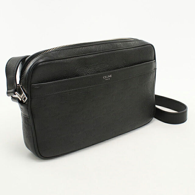 中古 セリーヌ 斜め掛け ショルダーバッグ メンズ CELINE エンボス加工 トリオンフ ミディアム メッセンジャーバッグ 117003FS3.38SI USDCE115604011