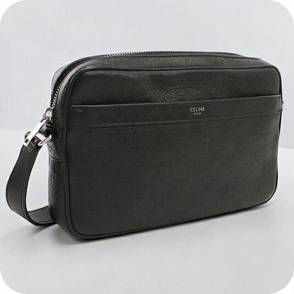 中古 セリーヌ 斜め掛け ショルダーバッグ メンズ CELINE エンボス加工 トリオンフ ミディアム メッセンジャーバッグ 117003FS3.38SI USDCE115604011