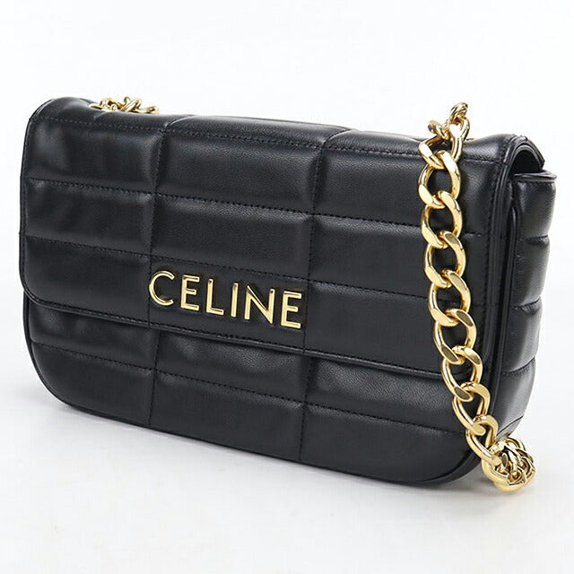 中古 セリーヌ ショルダーバッグ レディース ブランド CELINE マトラッセ モノクローム チェーン 111273EPZ.38NO ブラック USDCE115907011
