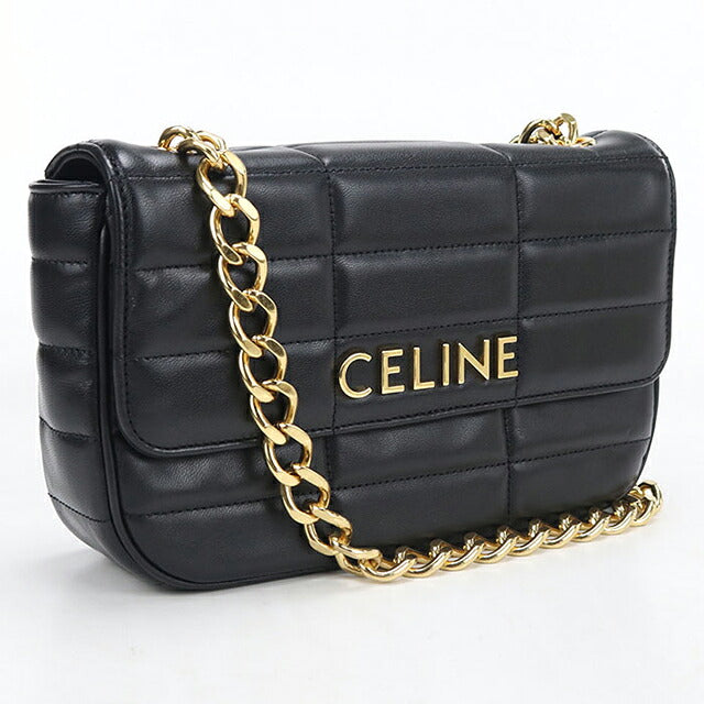 中古 セリーヌ ショルダーバッグ レディース ブランド CELINE マトラッセ モノクローム チェーン 111273EPZ.38NO ブラック USDCE115907011