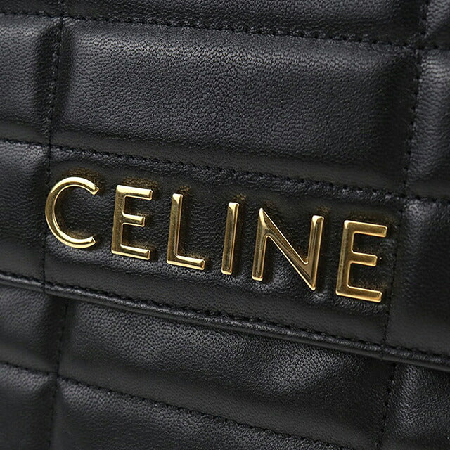 中古 セリーヌ ショルダーバッグ レディース ブランド CELINE マトラッセ モノクローム チェーン 111273EPZ.38NO ブラック USDCE115907011