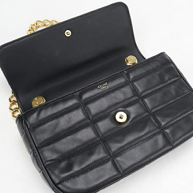 中古 セリーヌ ショルダーバッグ レディース ブランド CELINE マトラッセ モノクローム チェーン 111273EPZ.38NO ブラック USDCE115907011