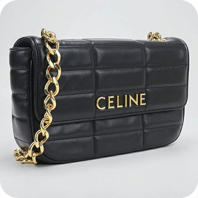 中古 セリーヌ ショルダーバッグ レディース ブランド CELINE マトラッセ モノクローム チェーン 111273EPZ.38NO ブラック USDCE115907011