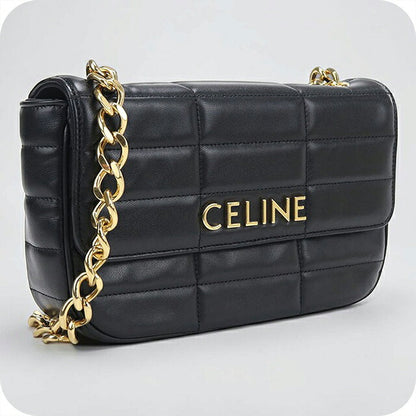 中古 セリーヌ ショルダーバッグ レディース ブランド CELINE マトラッセ モノクローム チェーン 111273EPZ.38NO ブラック USDCE115907011