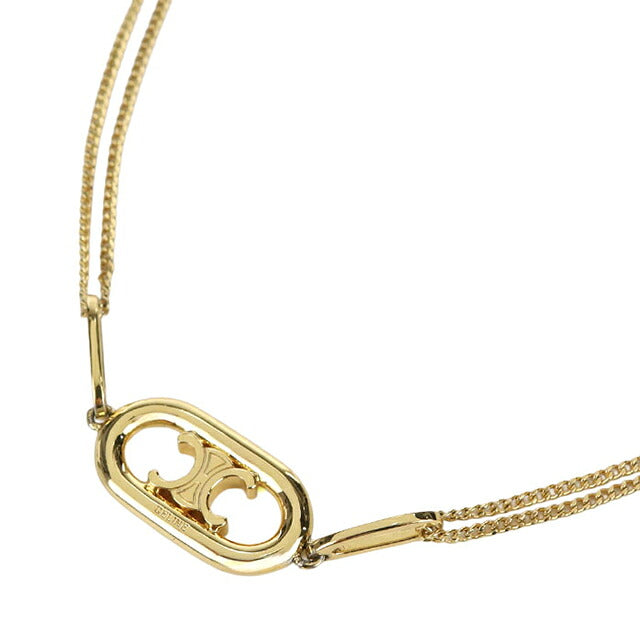 中古 セリーヌ ネックレス レディース ブランド CELINE トリオンフ 46S896BRA.35OR ゴールド アクセサリー USDCE116051011