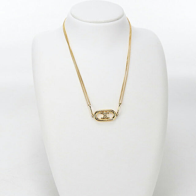 中古 セリーヌ ネックレス レディース ブランド CELINE トリオンフ 46S896BRA.35OR ゴールド アクセサリー USDCE116051011