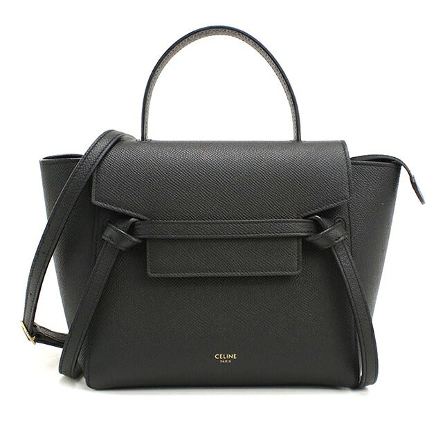 中古 セリーヌ ハンドバッグ レディース ブランド CELINE ベルトバッグ ナノ 2WAY 189003ZVA.38NO ブラック USDCE116089011