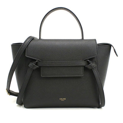 中古 セリーヌ ハンドバッグ レディース ブランド CELINE ベルトバッグ ナノ 2WAY 189003ZVA.38NO ブラック USDCE116089011
