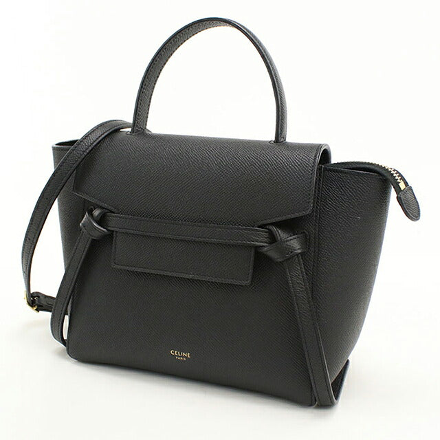 中古 セリーヌ ハンドバッグ レディース ブランド CELINE ベルトバッグ ナノ 2WAY 189003ZVA.38NO ブラック USDCE116089011