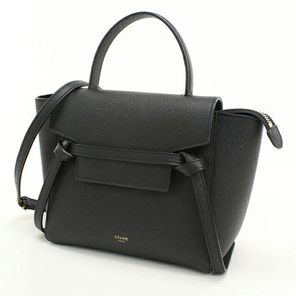 中古 セリーヌ ハンドバッグ レディース ブランド CELINE ベルトバッグ ナノ 2WAY 189003ZVA.38NO ブラック USDCE116089011