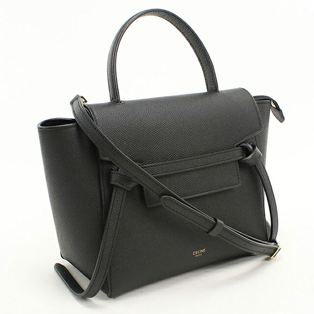 中古 セリーヌ ハンドバッグ レディース ブランド CELINE ベルトバッグ ナノ 2WAY 189003ZVA.38NO ブラック USDCE116089011