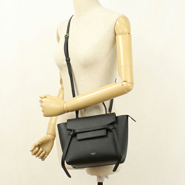 中古 セリーヌ ハンドバッグ レディース ブランド CELINE ベルトバッグ ナノ 2WAY 189003ZVA.38NO ブラック USDCE116089011