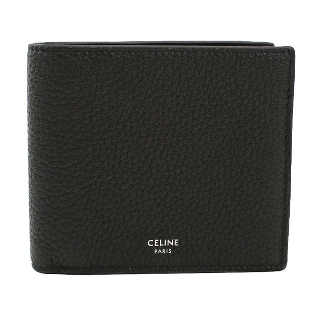 中古 セリーヌ 二つ折り財布 二折財布 コンパクト メンズ ブランド CELINE  バイフィールドウォレット 10C873GTZ.38SI ブラック USDCE116136011