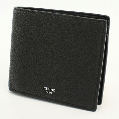 中古 セリーヌ 二つ折り財布 二折財布 コンパクト メンズ ブランド CELINE  バイフィールドウォレット 10C873GTZ.38SI ブラック USDCE116136011