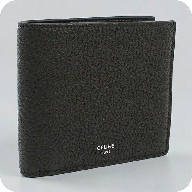 中古 セリーヌ 二つ折り財布 二折財布 コンパクト メンズ ブランド CELINE  バイフィールドウォレット 10C873GTZ.38SI ブラック USDCE116136011