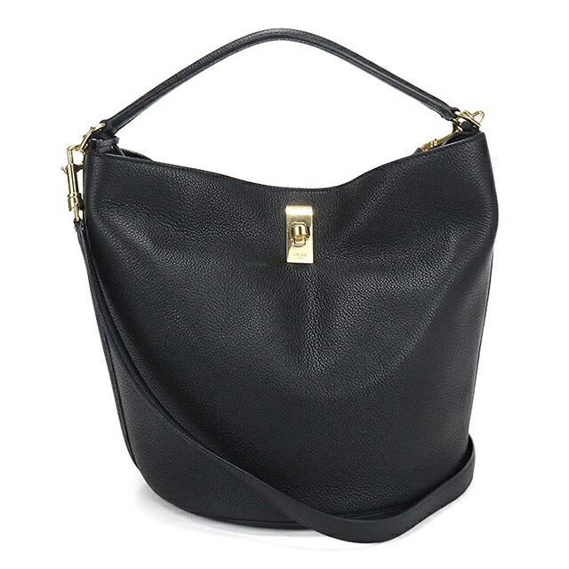 中古 セリーヌ ハンドバッグ レディース ブランド CELINE １６(セーズ) バケットバッグ 2WAY ブラック USDCE116215011