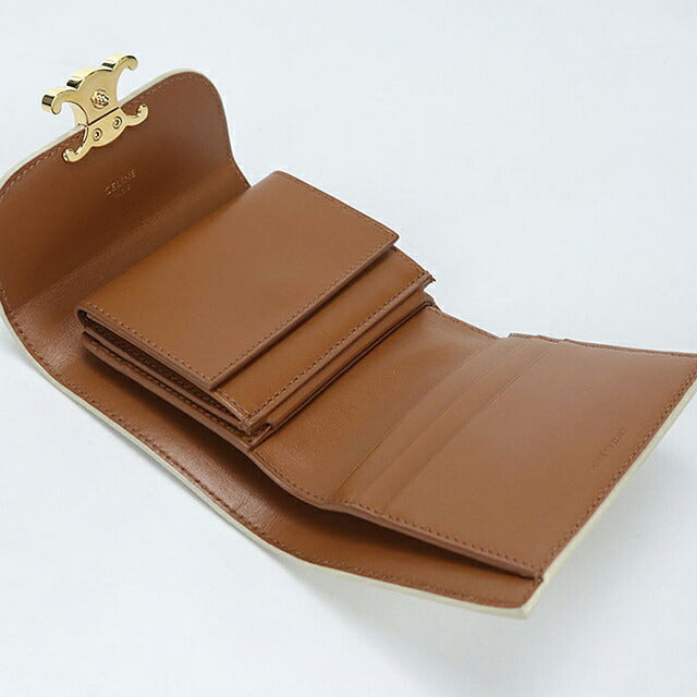 中古 セリーヌ 三つ折り財布 三折財布 コンパクト レディース CELINE トリオンフキャンパス スモール フラップウォレット 10D782CQH USDCE116276011