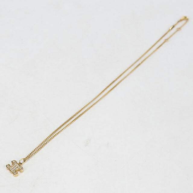 中古 セリーヌ ネックレス レディース ブランド CELINE トリオンフ ラインストーン 460GB6BZI.35OR ゴールド アクセサリー USDCE116479011
