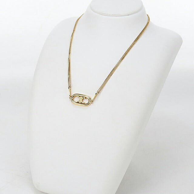 中古 セリーヌ ネックレス レディース ブランド CELINE トリオンフ 46S896BRA.35OR ゴールド アクセサリー USDCE116480011