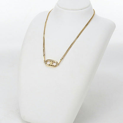 中古 セリーヌ ネックレス レディース ブランド CELINE トリオンフ 46S896BRA.35OR ゴールド アクセサリー USDCE116480011
