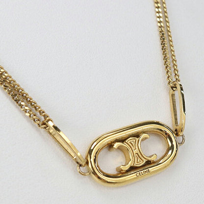 中古 セリーヌ ネックレス レディース ブランド CELINE トリオンフ 46S896BRA.35OR ゴールド アクセサリー USDCE116480011