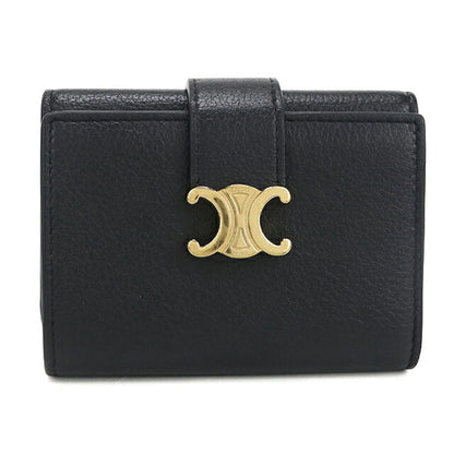 中古 セリーヌ 三つ折り財布 三折財布 コンパクト レディース ブランド CELINE  ファイン 10M963GHH.38NO ブラック USDCE116577011