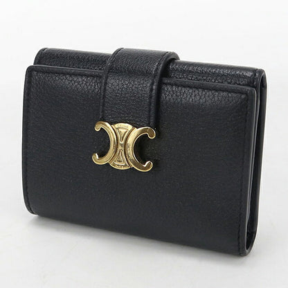 中古 セリーヌ 三つ折り財布 三折財布 コンパクト レディース ブランド CELINE  ファイン 10M963GHH.38NO ブラック USDCE116577011