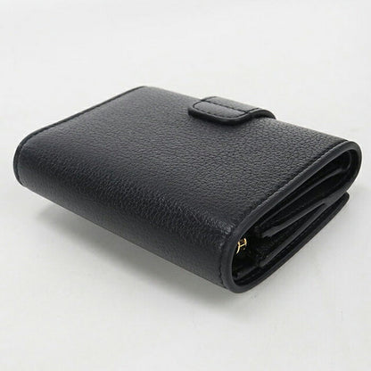 中古 セリーヌ 三つ折り財布 三折財布 コンパクト レディース ブランド CELINE  ファイン 10M963GHH.38NO ブラック USDCE116577011