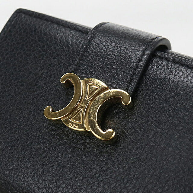 中古 セリーヌ 三つ折り財布 三折財布 コンパクト レディース ブランド CELINE  ファイン 10M963GHH.38NO ブラック USDCE116577011
