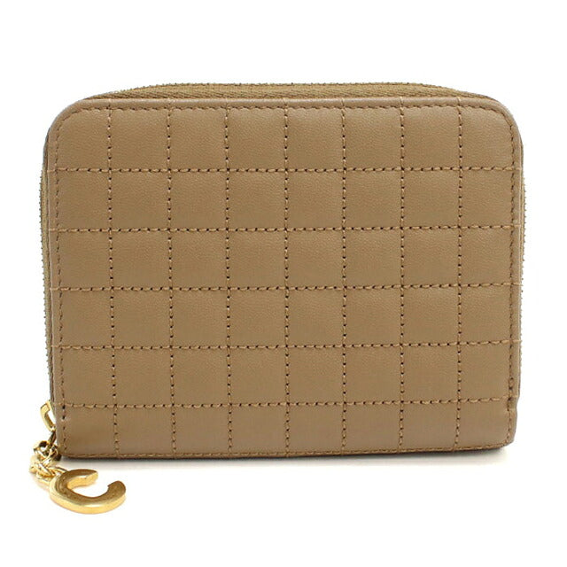 中古 セリーヌ 小銭入れ レディース ブランド CELINE Cチャーム コンパクトジップウォレット 10B663BFL ブラウン USDCE116612011