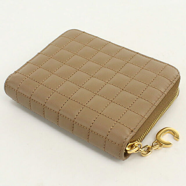 中古 セリーヌ 小銭入れ レディース ブランド CELINE Cチャーム コンパクトジップウォレット 10B663BFL ブラウン USDCE116612011
