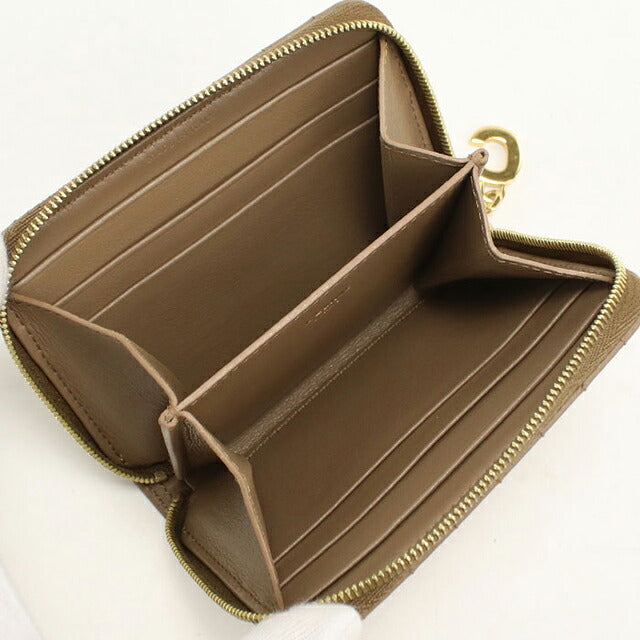 中古 セリーヌ 小銭入れ レディース ブランド CELINE Cチャーム コンパクトジップウォレット 10B663BFL ブラウン USDCE116612011