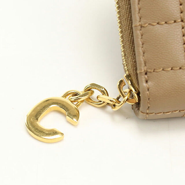 中古 セリーヌ 小銭入れ レディース ブランド CELINE Cチャーム コンパクトジップウォレット 10B663BFL ブラウン USDCE116612011