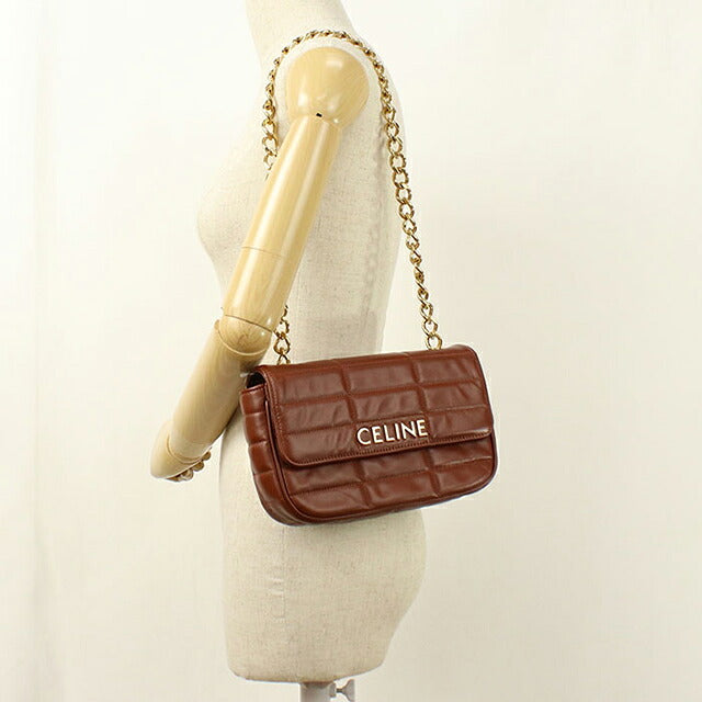 中古 セリーヌ ショルダーバッグ レディース ブランド CELINE  チェーン 11127 3EPZ ブラウン USDCE116719011