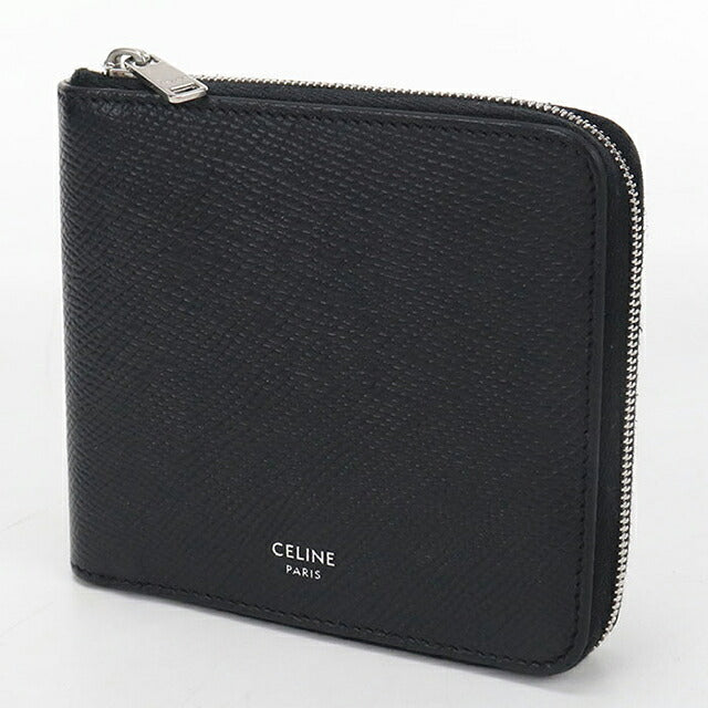 中古 セリーヌ ラウンドファスナー折財布 メンズ ブランド CELINE  ジップドバイフォールド 10J613BEN.38SI ブラック USDCE116863011