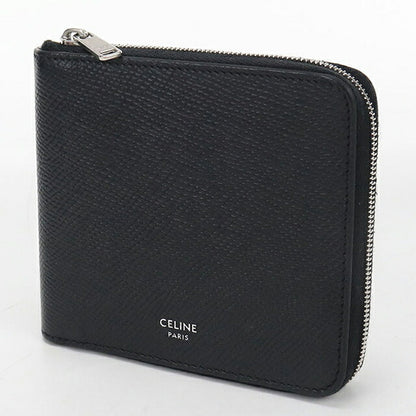 中古 セリーヌ ラウンドファスナー折財布 メンズ ブランド CELINE  ジップドバイフォールド 10J613BEN.38SI ブラック USDCE116863011