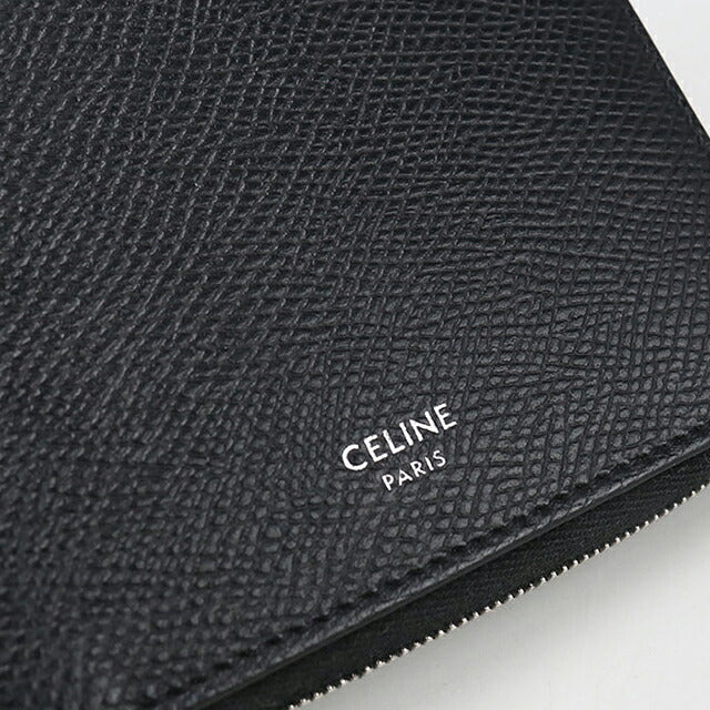 中古 セリーヌ ラウンドファスナー折財布 メンズ ブランド CELINE  ジップドバイフォールド 10J613BEN.38SI ブラック USDCE116863011