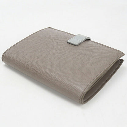 中古 セリーヌ 二つ折り財布 二折財布 コンパクト レディース ブランド CELINE  ミディアム　ストラップウォレット 10B643BRU グレー USDCE117040011
